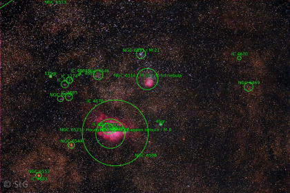 Lagunen- und Trifid-Nebel astrometriert