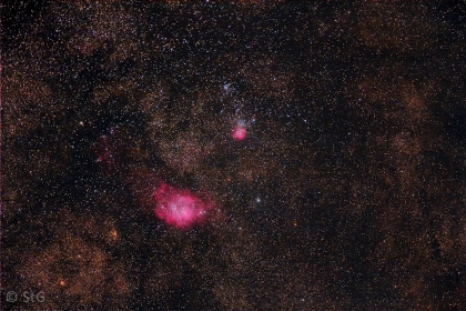 Lagunen- und Trifid-Nebel