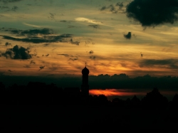 Sonnenuntergang bei der unsichtbaren Mofi