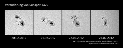 Sunspot 1422 20.-24.Februar 2012