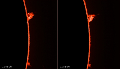 9. März 2012 - Entwicklung einer Protuberanz