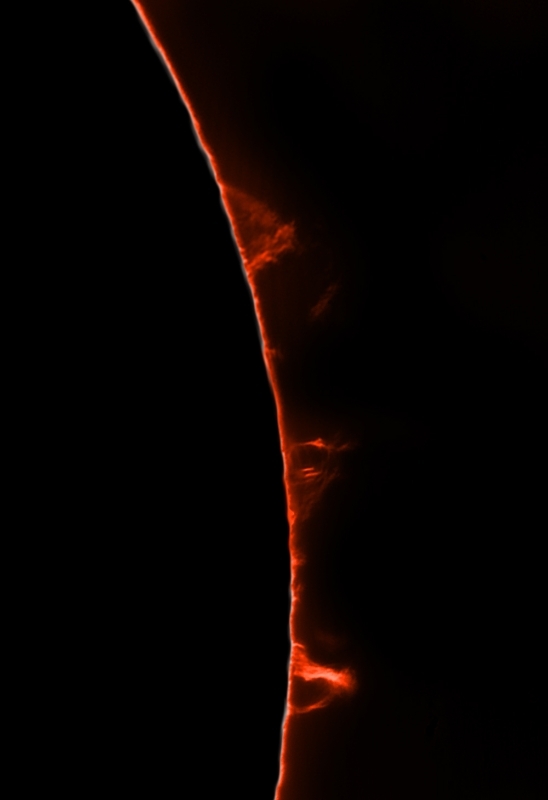 14. April 2013: Protuberanzen in H-Alpha