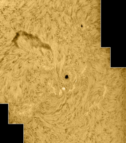 1. August 2012: AR 1529/30 H-alpha